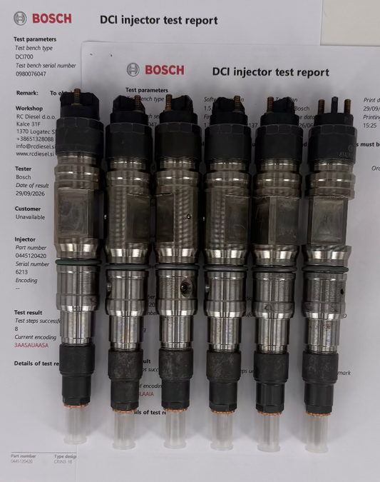 0445120420, 51101006191, 0986435660 BOSCH injector REMAN (SET x 6 pcs) for 🚌 NEOPLAN, 🚚 MAN. Order info@rcdiesel.eu / +386 51 328088.