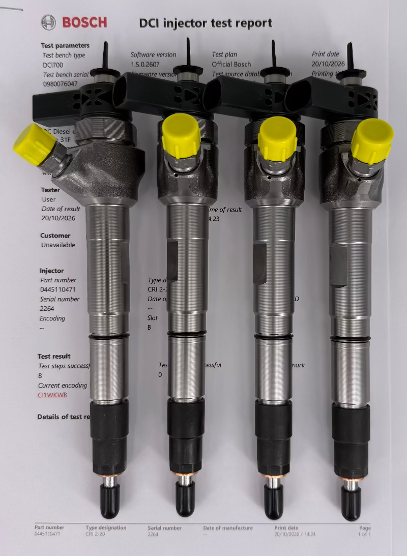 0445110470, 0445110471, 04L130277AE, 04L130277K, 0986435257 BOSCH injector REMAN SET x 4 pcs 🚘 AUDI, SEAT, SKODA.