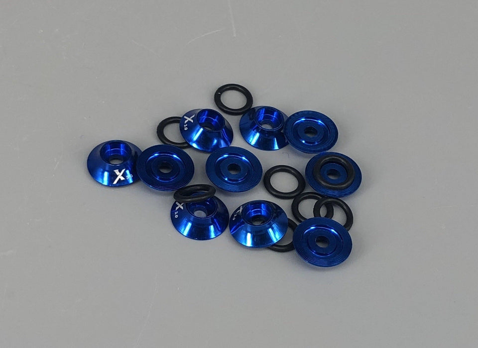 Blue Cap Bolt Alloy Washers with O rings M3