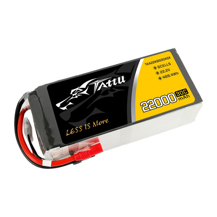 Tattu 22000mAh 22.2V 30C 6S1P Lipo Battery Pack with AS150+XT150 plug