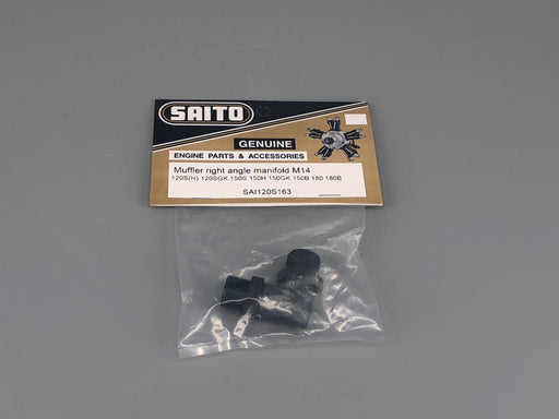 Saito Muffler Right Angle Manifold M14 SAI120S163  for 120S, 150, 180